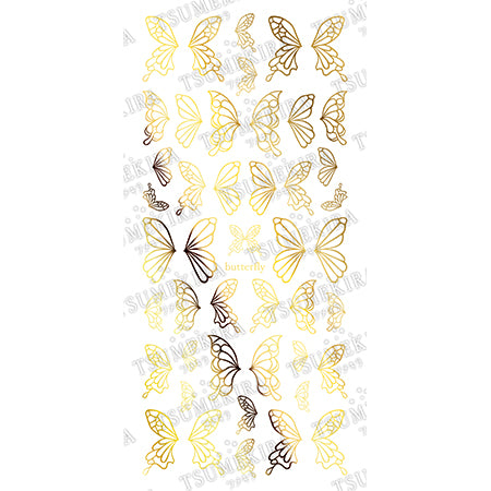 Tsumekira Honchan Produce Butterfly motif gold SG-HON-001 (for gel only)
