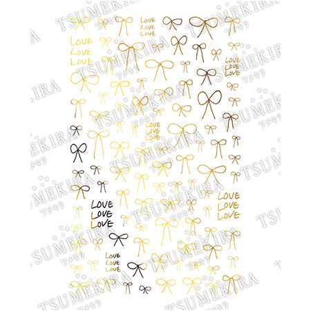 Tsumekira es Handwritten Ribbon Gold ES-RBN-003 (For gel only)