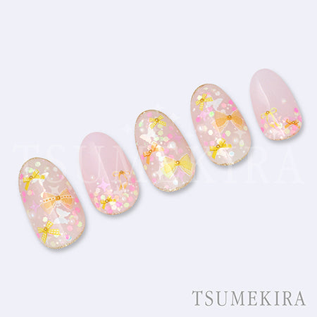 Tsumekira Sweet Ribbon Mix Yellow & Orange OLiLicO Yurishi NN-YRS-005