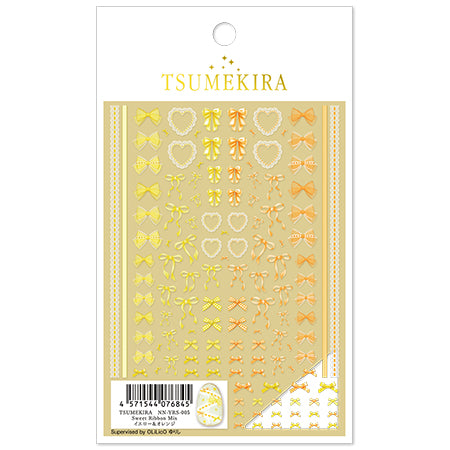 Tsumekira Sweet Ribbon Mix Yellow & Orange OLiLicO Yurishi NN-YRS-005