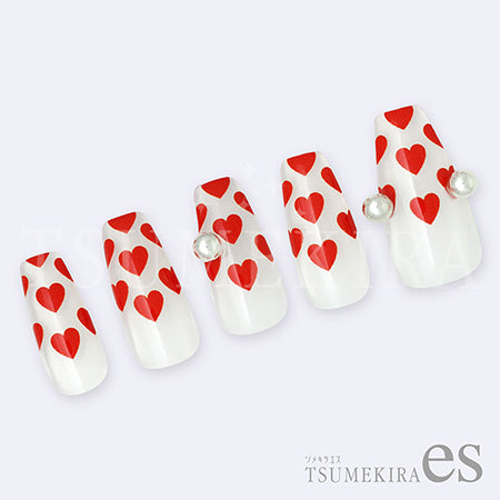 TSUMEKIRA es (S) MEGU NAIL Produce MEGU Heart RED ES-MGN-010