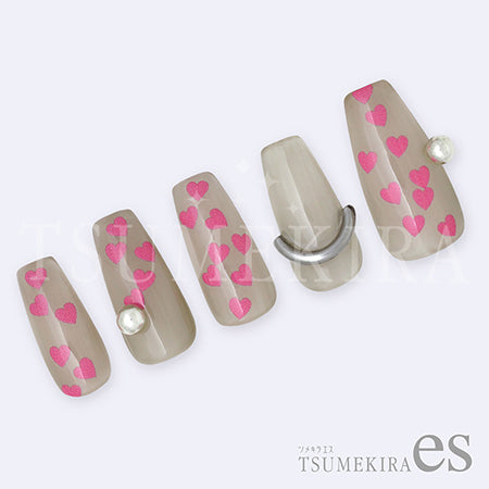 TSUMEKIRA es (S) MEGU NAIL Produce MEGU Heart PINK ES-MGN-011