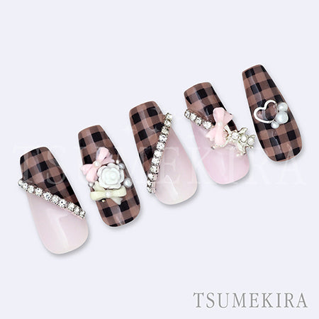 TSUMEKIRA Gingham Check Black NN-GGC-002