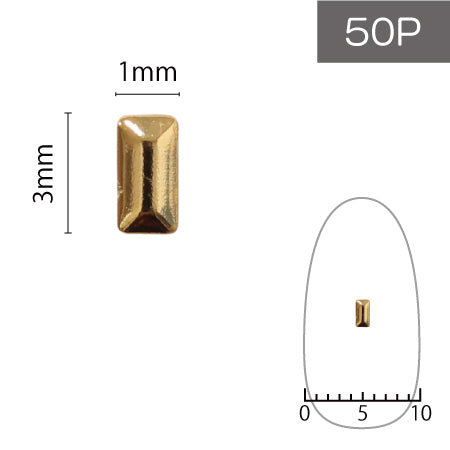 SHAREYDVA Studs Metal Rectangle 1 �~ 3mm 50P Gold