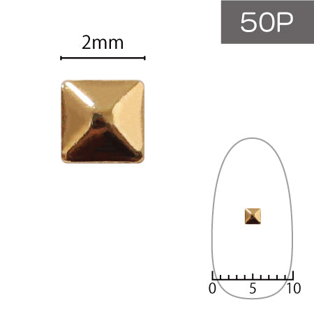 SHAREYDVA Studs Metal Square 2mm 50P Gold