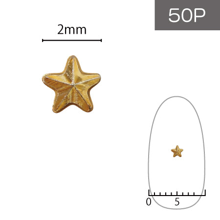 SHAREYDVA Studs Tiny Star 2mm Gold 50P