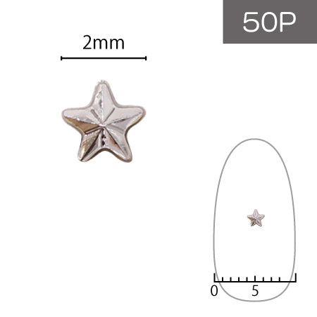 SHAREYDVA Studs Tiny Star 2mm Silver 50P