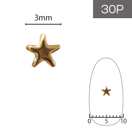 SHAREYDVA Studs Metal Star Mini 3mm 30p Gold