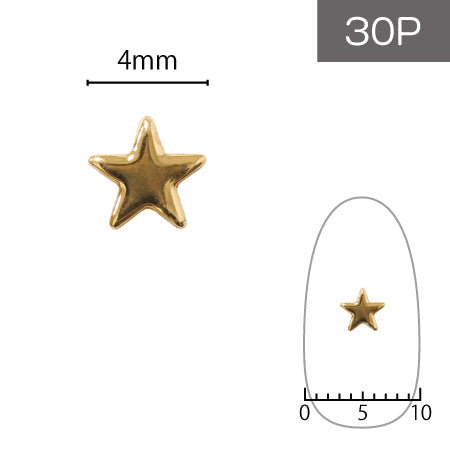 SHAREYDVA Studs Metal Star 4mm 30p Gold