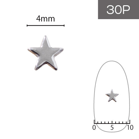 SHAREYDVA Studs Metal Star 4mm 30p Silver