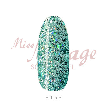 Miss Mirage Soke Off Gel H15S Hologram Mint Green 2.5g