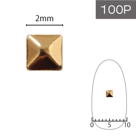 SHAREYDVA Studs Metal Square 2mm 100p Gold