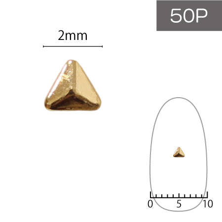 SHAREYDVA Studs Triangle 2mm 50P Gold