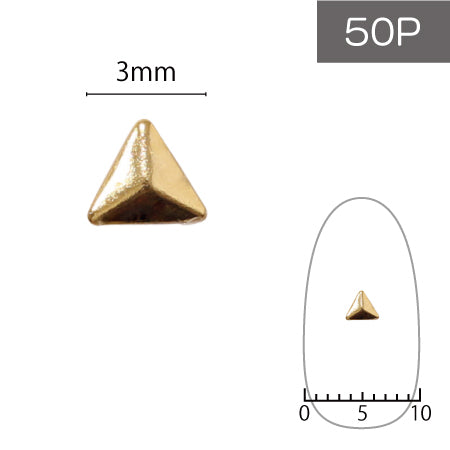 SHAREYDVA Studs Triangle 3mm 50P Gold