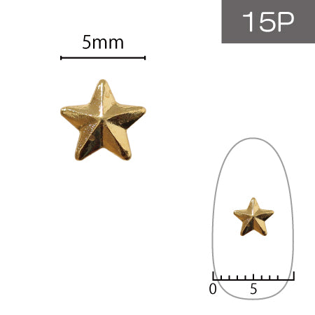 SHAREYDVA Studs Tiny Star 5mm Gold 15P