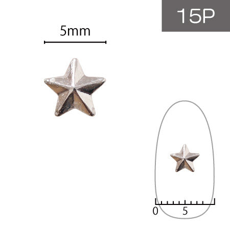 SHAREYDVA Studs Tiny Star 5mm Silver 15P