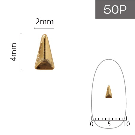 SHAREYDVA Studs Triangle Long 2 �~ 4mm 50P Gold