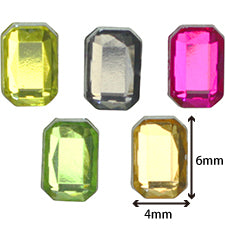 SHAREYDVA Acrylic Jewel Stone MIX 4 �~ 6mm Luxury 25P