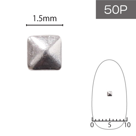 SHAREYDVA Studs Metal Square 1.5mm 50p Silver