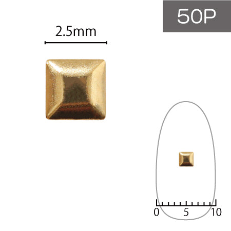 SHAREYDVA Studs Metal Square 2.5mm 50p Gold