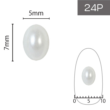 SHAREYDVA Large grain pearl oval (7 �~ 5 mm) 24P (hemisphere)