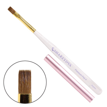 SHAREYDVA Premium Gel Brush Flat # 4 (with cap) Colinky