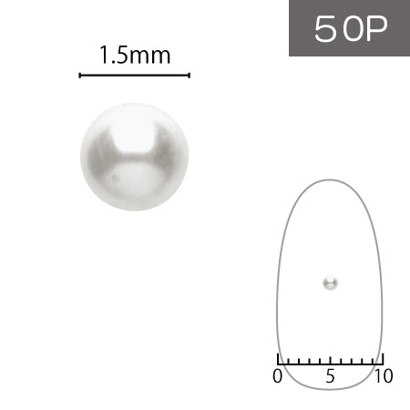 SHAREYDVA Pearl 1.5mm 50p White (without spherical / holes)