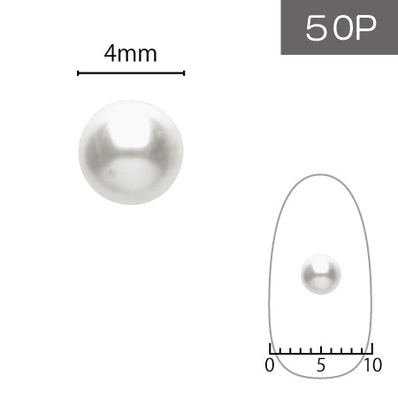 SHAREYDVA Pearl 4.0mm 50P White (without sphere / hole)