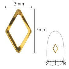 SHAREYDVA Nail Parts Medium Diamond Gold 10P