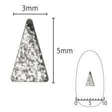 SHAREYDVA Nail Parts Shine Plate Long Triangle Silver 20P