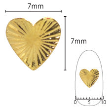 SHAREYDVA Nail Parts Shining Heart L Gold 10P