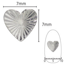 SHAREYDVA Nail Parts Shining Heart L Silver 10P