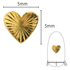 SHAREYDVA Nail Parts Shining Heart M Gold 10P