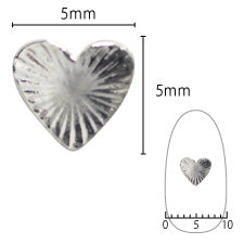 SHAREYDVA Nail Parts Shining Heart M Silver 10P