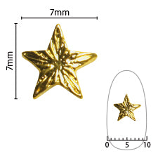 SHAREYDVA Nail Parts Shining Star L Gold 10P