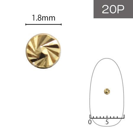 SHAREYDVA Nail Parts Sunshine Studs Gold 1.8mm 20P