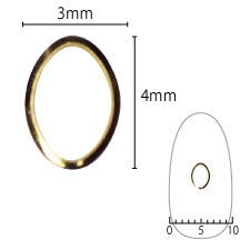 SHAREYDVA oval frame medium gold 4 �~ 3 mm