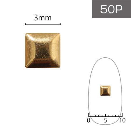 SHAREYDVA Studs Metal Square 3mm 50P Gold