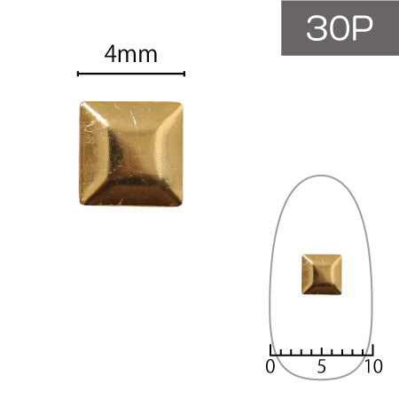 SHAREYDVA Studs Metal Square 4mm 30p Gold