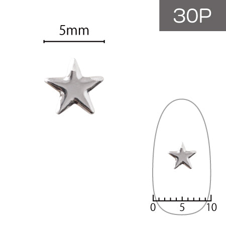 SHAREYDVA Studs Metal Star 5mm 30p Silver