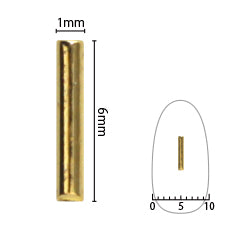 SHAREYDVA Nail Parts Long Stick Gold 1mm x 6mm 25P