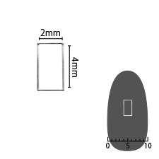 SHAREYDVA Soft Rectangle 2.5mm x 4.5mm (former 2mm x 4mm) Silver fine 8P