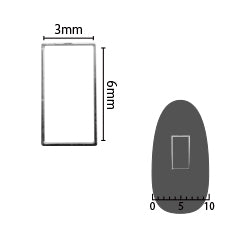 SHAREYDVA Soft Rectangle 3.5mm x 6.5mm (former 3mm x 6mm) Silver fine 8P