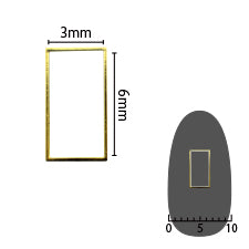 SHAREYDVA Soft Rectangle 3.5mm x 6.5mm (former 3mm x 6mm) Gold fine 8P