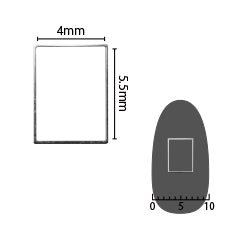 SHAREYDVA software rectangle 4.5mm x 6mm (former 4mm x 5.5mm) Silver fine 8P