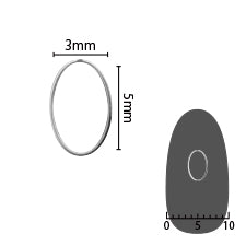 SHAREYDVA Soft Oval 3.5mm x 5.5mm (former 3mm x 5mm) Silver fine 8P