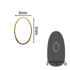 SHAREYDVA Soft Oval 3.5mm x 5.5mm (former 3mm x 5mm) Gold fine 8P