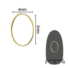 SHAREYDVA Soft Oval 4.5mm x 6.5mm (former 4mm x 6mm) Gold fine 6P