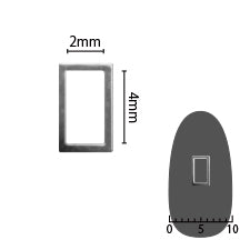 SHAREYDVA Soft rectangle 3mm x 5mm (former 2mm x 4mm) Silver thick 8P