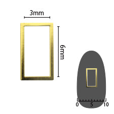 SHAREYDVA Soft rectangle 4mm x 7mm (old 3mm x 6mm) Gold thick 8P